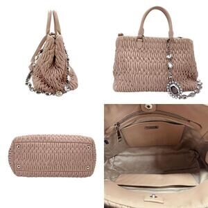 Miu Miu Shoulder Matelass Leather Bag Pink